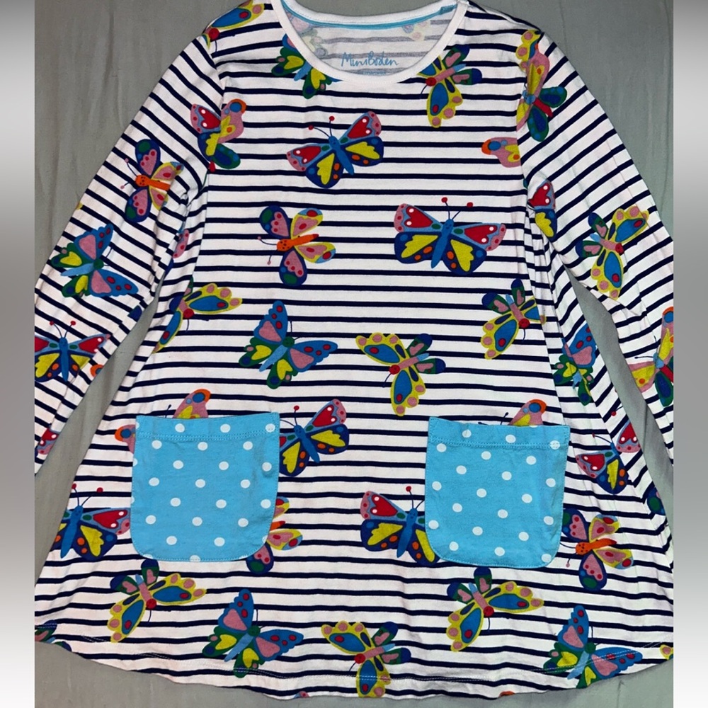 Mini Boden 9/10 Striped Butterfly tunic
